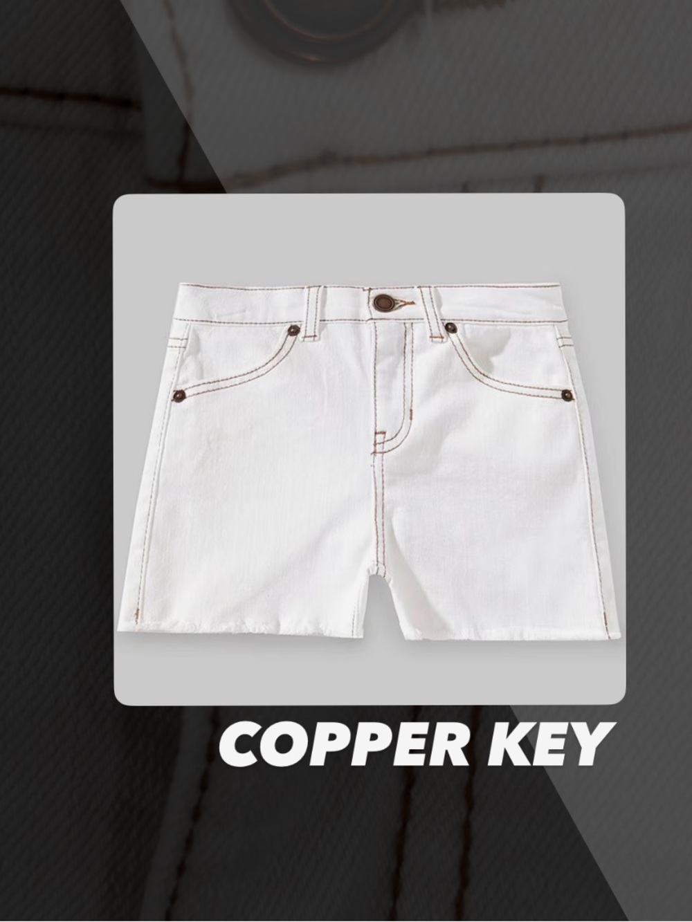 EUC Copper Key White Frayed Hem Cut Off Denim Shorts